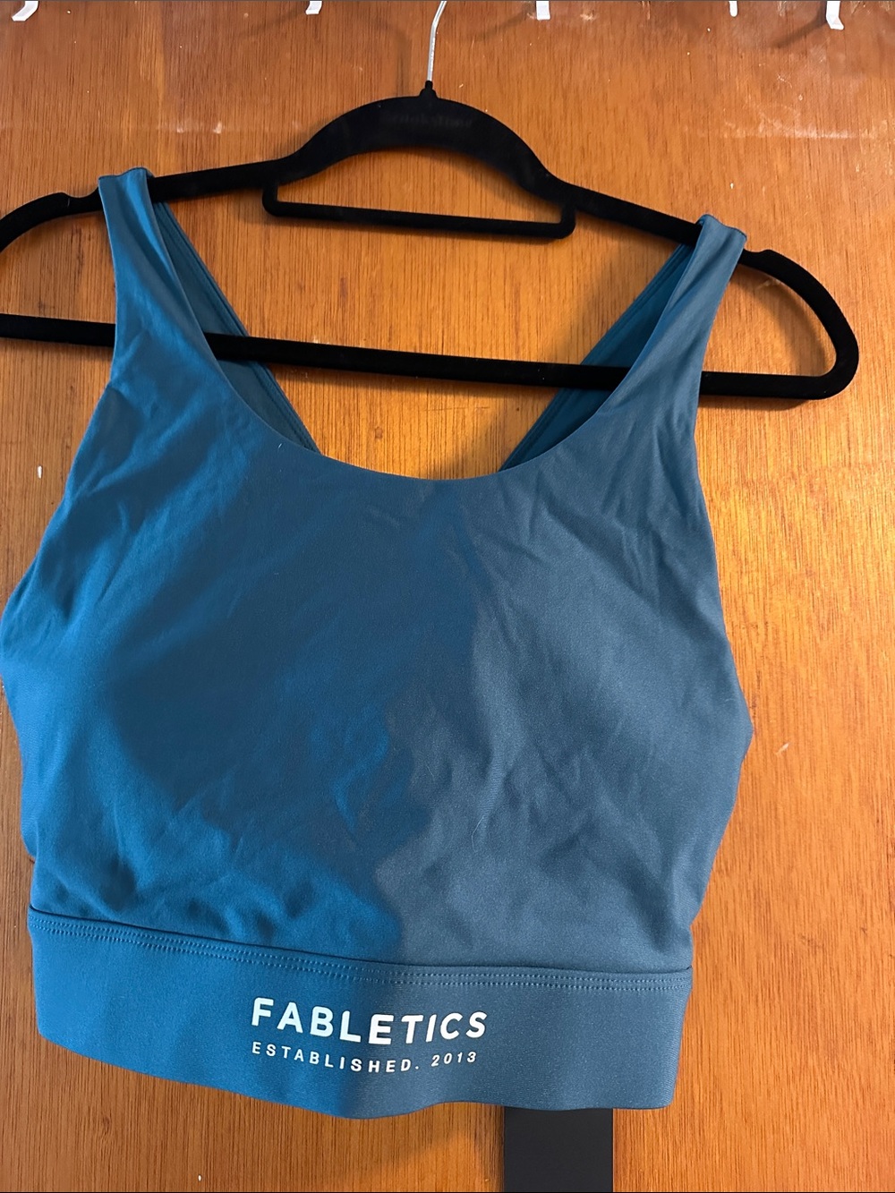 Fabletics Teal Sports Bra with Logo Band